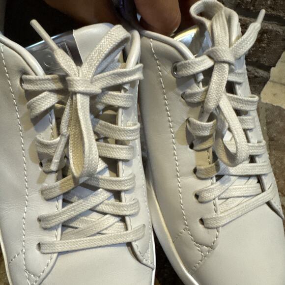 Cole Haan Women's GrandPro Light Gray Silver Leather Sneakers 6.5B - Picture 12 of 16